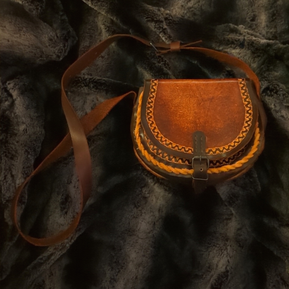 Genuine Leather Crossbody Purse- handmade in Chile